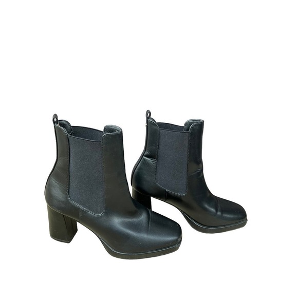French Connection Penny Pull On Chelsea Boot in Black Vegan Leather Size US 9 - Picture 7 of 13